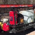 How do i set up the equipment for a pressure washing job?
