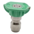 Are there any special considerations when using an adjustable nozzle speed feature on a powerwasher?